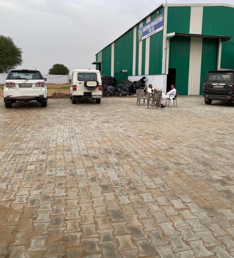 Close-up warehouse entrance